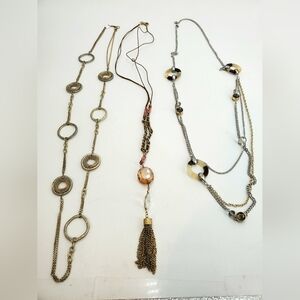 Jewelry Lot of 3 Signed LOFT ANN TAYLOR Necklaces, excellent Condition.